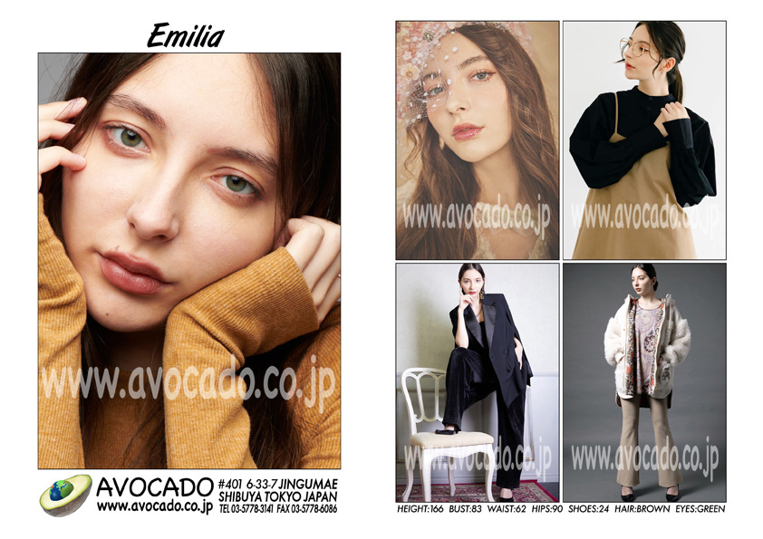 Emilia Models ｜ Avocado 外国人モデル事務所／model Agency Tokyo